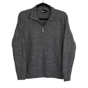 The Commons Mens Charcoal Grey 100% Merino Wool Quarter Zip Sweater MGS10020 L